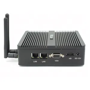 Mini PC sin ventilador Ce-leron J1900 4 núcleos Win10 Dual Lan Computadora de escritorio industrial