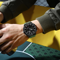 Reloj Deportivo Digital para Hombre SANDA 9053, Movimiento de Cuarzo LED, Tres Agujas, Resistente al Agua 50M, Correa de Goma, Alarma, Cronógrafo, Taquímetro