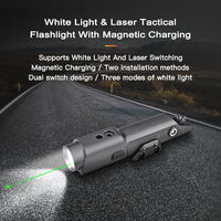 Lampe torche tactique LED en aluminium de 2000 lumens avec laser vert, montage P M LK, longue autonomie, combo lumière laser