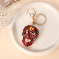 Porte-clés en métal en forme de sucre, alliage émaillé, breloque de sac Fête des Morts, festival mexicain, vente en gros