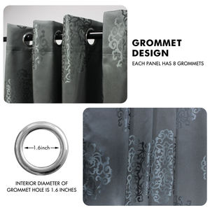 Panneaux vérifiés de rideau en jacquard de plaine de polyester de Perde avec la cantonnière jointe - Product Image 3