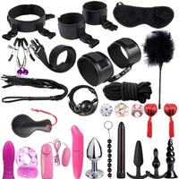 SM-Tauchset für Erwachsene, 26-teilig, Brustaufkleber, Analvibrator, Sinnliche Bondage-Sexzubehör, Flirtartikel