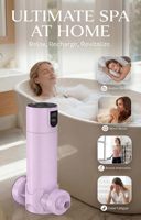 Spa de Bain Portable Rechargeable Sans Fil en Plastique avec Aspiration par Vide et Mode Bulles pour Baignoire