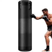 Sac de frappe pour adultes 4FT en tissu Oxford, robuste et durable, avec chaînes et bandages pour les mains, équipement de boxe, MMA, karaté, kickboxing
