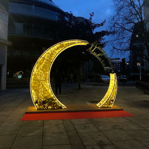 크리스마스 3D 달 눈송이 야외 조명 휴일 거리 상업 장식 큰 사용자 정의 조각 금속 모티프 조명 - Product Image 2