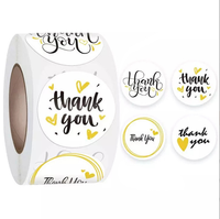 500 Buah Stiker Penyegel Bundar Terima Kasih Label Perekat Sendiri Stiker Akun Tangan Alat Tulis Lucu