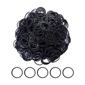 Mini bandas de goma negras ambientales de alta calidad bandas elásticas suaves para trenzas de cabello para niños