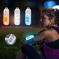 NIACONN Lampe de sécurité LED extérieure pour course nocturne IP55, rechargeable USB, en ABS, avec clip de fixation, angle de faisceau 180°, contrôle par bouton 3 modes