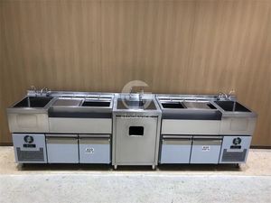 Nouvelle station de barman personnalisable avec stockage de glace et construction en acier inoxydable, station de bar à cocktails haute productivité - Product Image 2