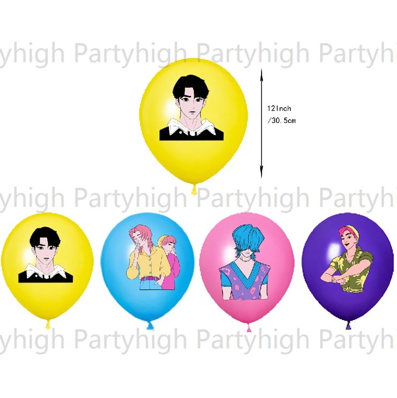 Purple - 16pcs printed latex balloons