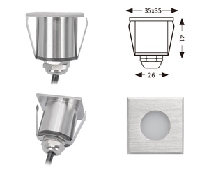 Lumière LED carrée ultra-mince à encastrer dans le sol, lumière de sol étanche pour <span class=keywords><strong>extérieur</strong></span>, projecteur encastré au sol, 12V 24V, lumière de jardin paysager - Product Image 3