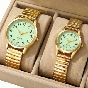 Gold Couple Quartz <b>Watches</b> Elastic Band White Dial <b>His</b> <b>and</b> <b>Hers</b> Set - Product Image 5