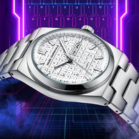 Montre à quartz Mark Fairwhale pour homme, boîtier en acier inoxydable de 40 mm, montre-bracelet analogique, étanche à 30 m, affichage de la date, FW-5012