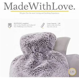 Vente en Gros d'Usine Bouillottes Personnalisables et Réutilisables en Caoutchouc avec Housses en Peluche - Product Image 2