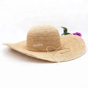 Женские вязаные однотонные шляпы с полями