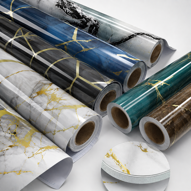 Marble Self Adhesive Wallpaper Removable Peel and Stick Wall Covering Decorative Wall Sticker for Home Hotel Office Decoration