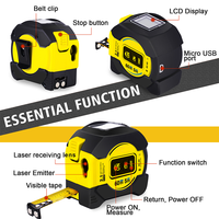 Lancol AC-60 Télémètre laser 2-en-1 60M et Mètre à ruban en acier 5M Haute Précision 0.001M Mètre de distance numérique USB