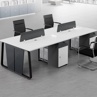 Nueva Mesa de Reuniones de Oficina Moderna, Ajustable y Resistente, Mesa Larga para Conferencias y Capacitación, Estación de Trabajo Modular para Empleados