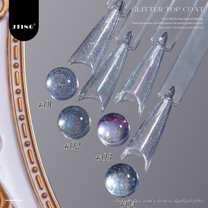 JTING Long Lasting <b>Glitter</b> Top Coat Gel Polish 4colors Work With Any Base Color Gel High Shine Sparkle Finish TPO/Hema Free OEM - Product Image 6