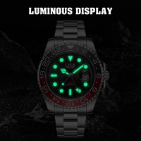 Montre de luxe LIGE LG89291 pour homme, 41 mm, robuste, en acier inoxydable, étanche, avec lunette rotative lumineuse et calendrier, montre-bracelet + boîte