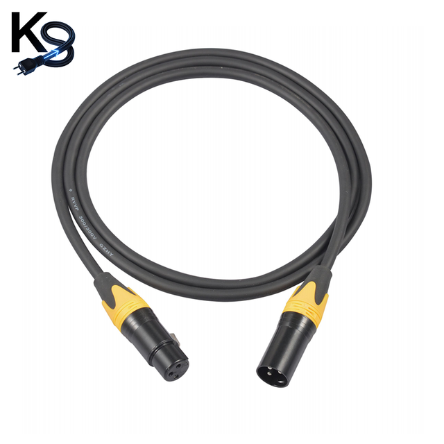 IP65 Waterproof Solid PVC DMX512 Cable 3 Pin with XLR 1 Meter Long for Stage Lights Auto Use