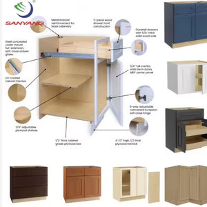 Armoires Shaker blanches à haute brillance Usine personnalisée de luxe Unités de cuisine simples imperméables populaires modernes - Product Image 5