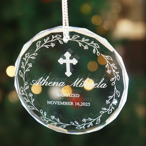 Eco-friendly 80mm <b>Crystal</b> Glass Ornaments Various Colors <b>Cheap</b> Blank Hanging Christmas Tree Decorations Christmas Crafts - Product Image 4