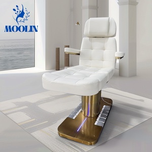 Lit de beauté MOOLIN, best-seller, 3 moteurs, électrique, pliable, moderne, luxueux, lit de <span class=keywords><strong>spa</strong></span> et table de massage pour hôtel, salon de beauté, base dorée - Product Image 2