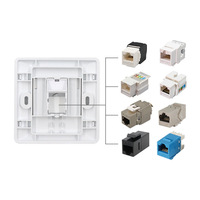 Precio competitivo, salida de pared RJ45 Data UK con Cat 6 Keystone 1 2 puertos 86*86mm tipo placa frontal de red