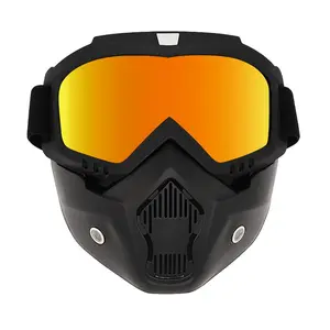 승마 헬멧 안경 크로스 자전거 안경 분리형 모듈 형 입 필터 오픈 페이스 헬멧