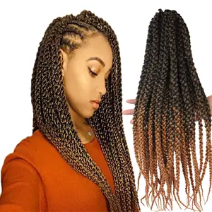 18" 24" 3D Cubic Twist Crochet Braid Hair Synthetic Braiding hair Senegal Twist Braids crochet hair extension