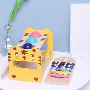 Xylophone en bois arc-en-ciel pour enfants d'âge préscolaire, jouet de percussion musical pour l'apprentissage précoce des tout-petits, ensemble de jouets Toywoo HJ-4011 - Product Image 2