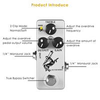 Silver Horse Mini Klon Centaur Overdrive Pédale d'effet de guitare True Bypass Accessoire en aluminium pour guitare basse