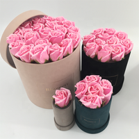 Boîte ronde en velours de couleur velours, boîtier à fleurs en velours, personnalisé, de bricolage