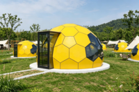 Dôme géodésique hexagonal pour jardin extérieur, chambre bulle étoilée, serre étanche, véranda en verre trempé et alliage d'aluminium