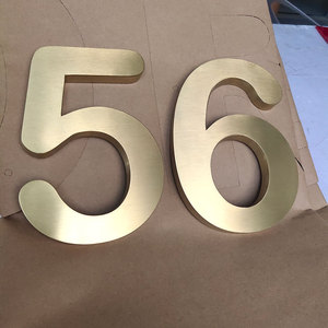 Lettere del segno della porta in ottone in acciaio inossidabile spazzolato numeri civici 5 numeri della porta dell'appartamento dell'hotel in metallo <span class=keywords><strong>8</strong></span> ottone - Product Image 2