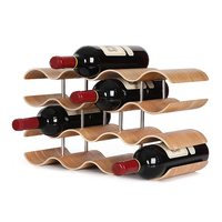 Cadeaux de bar décoratifs pour la maison Porte-bouteille de vin en bois de comptoir de 14 bouteilles étagère de rangement pour le vin