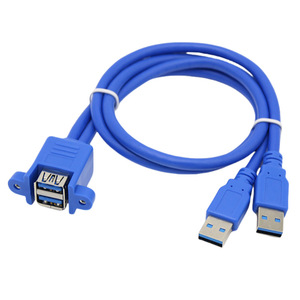 สายต่อขยาย USB 3.0 แบบสองพอร์ต ชาย-หญิง พร้อมรูยึดสำหรับการถ่ายโอนข้อมูล - Product Image 2