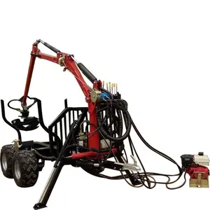 Thủy lực EPA ATV 3 điểm Hitch gỗ log gỗ Trailer với Crane log vật lộn tời cho bán