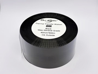 Pita Transfer Termal Umum N809 Wax 110mm X 300m 450m 600m Hitam untuk Printer Barcode, Label Harga, dan Label Logistik