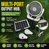 Ventilateur sur pied portable rechargeable de 6 pouces à énergie solaire pour la maison et le refroidissement extérieur