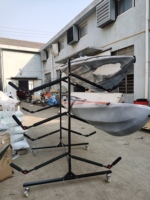 Support de rangement pour kayak autoportant avec roues mobiles Support de suspension pour kayak en acier robuste avec bras rembourrés larges réglables