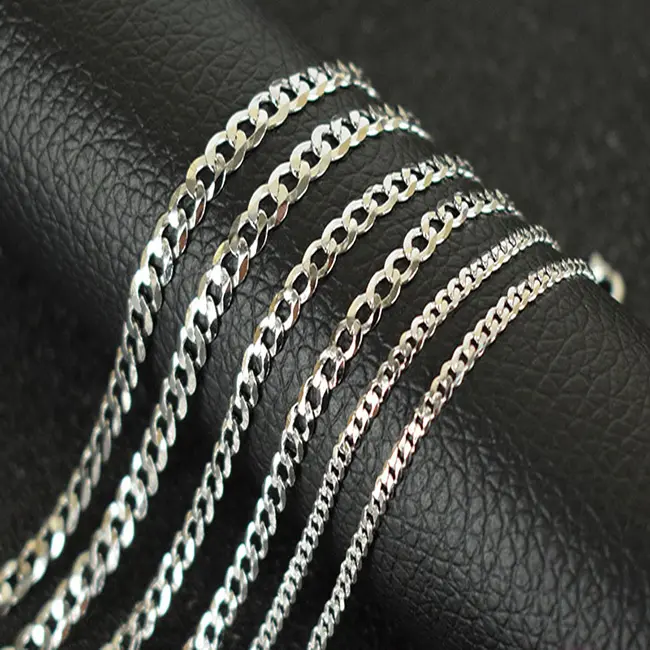 925 Silver Necklace Hexagonal Side Cuban Link Necklace High Quality Men's Hip Hop Snake 925 Thin Silver Necklace