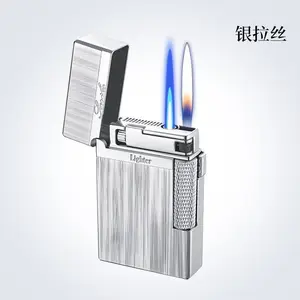 Windproof Gold Jet Flame Smoking Lighters Feuerzeug Cigar Torch Piezoelectric Ignition Lighter GAS Encendedor Lighter