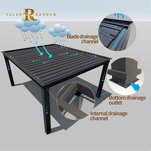 Pergola d'extérieur <span class=keywords><strong>avec</strong></span> auvent rétractable Panneaux solaires <span class=keywords><strong>électrique</strong></span>s de <span class=keywords><strong>piscine</strong></span> étanche Pergola en aluminium <span class=keywords><strong>avec</strong></span> porte coulissante en verre - Product Image 4