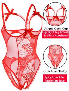 <span class=keywords><strong>Femmes</strong></span> chaudes poitrine ouverte femme body Teddy chaud érotique Sexy dentelle Lingerie - Product Image 3