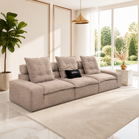 Canapé modulaire sectionnel moderne à profil bas, 3 places, rembourré en éponge, avec dossier capitonné en tissu, pour salon, vente en gros directe d'usine