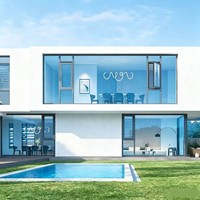 Ventanas Abatibles de Aluminio YATTON de Diseño Moderno, Insonorizadas, Resistentes a Huracanes, con Doble Capa de Vidrio Templado Hueco para Patio