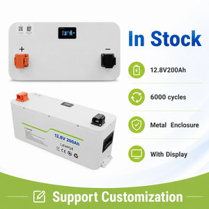Batterie LiFePO4 BYD 12V 200Ah 2,56 kWh avec BMS intégré et écran LCD, cycle profond pour applications solaires, VR et marine - Product Image 1