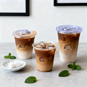 Vaso de Plástico Transparente Personalizado con Logotipo para Bebidas Frías, Té <span class=keywords><strong>Boba</strong></span>, Café, con Tapa, 8, 12, 16, 32 oz, Venta al por Mayor - Product Image 1